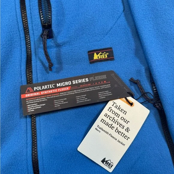 NWT Men’s REI Royal Blue Fleece Full-Zip Polartec Jacket - Picture 6 of 12